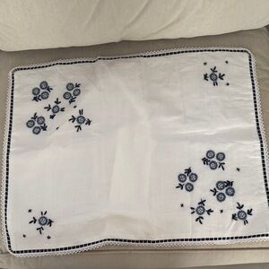 Ralph Lauren Embroidered Floral White Pillow Cover